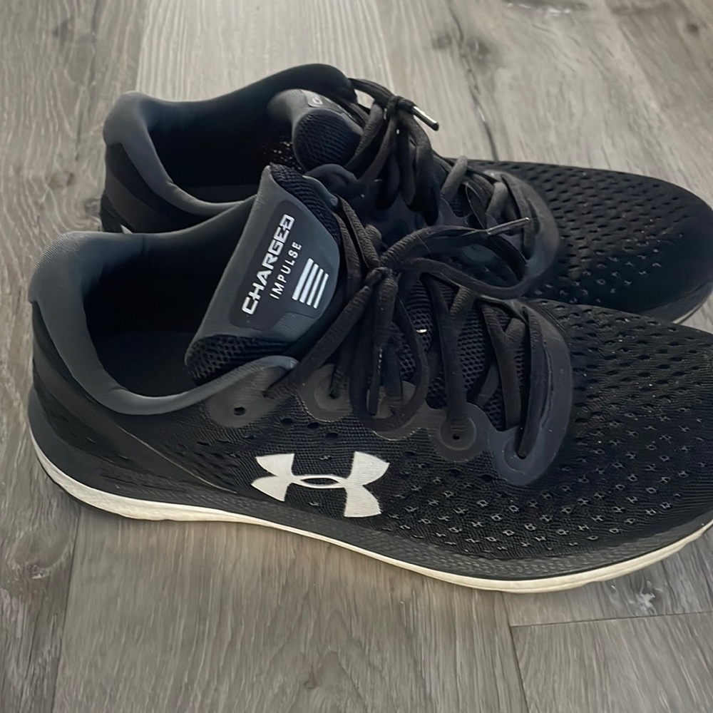 Under Armour Black White Charged Impulse Women's Running Shoes